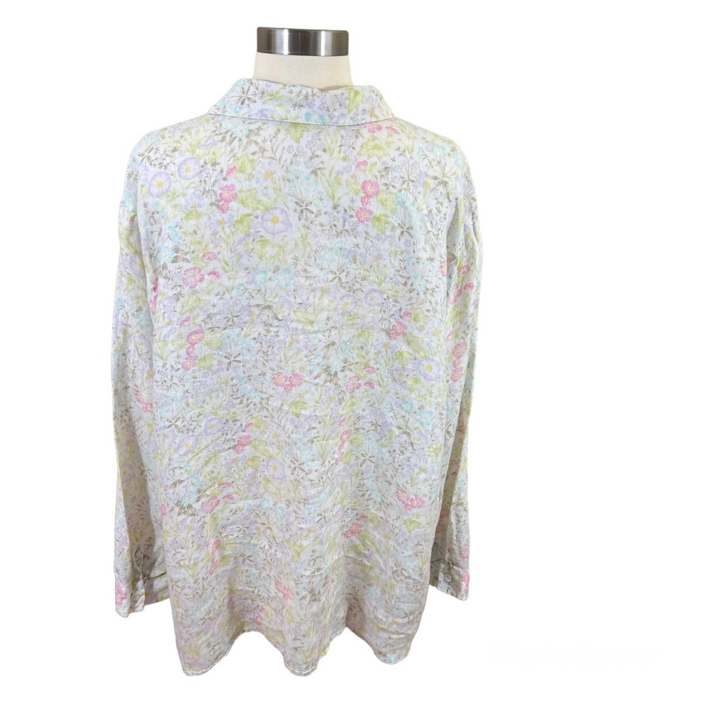 ✨SOLD✨J Jill Love Linen Floral Long Sleeve 100% Linen - Picture 4 of 7